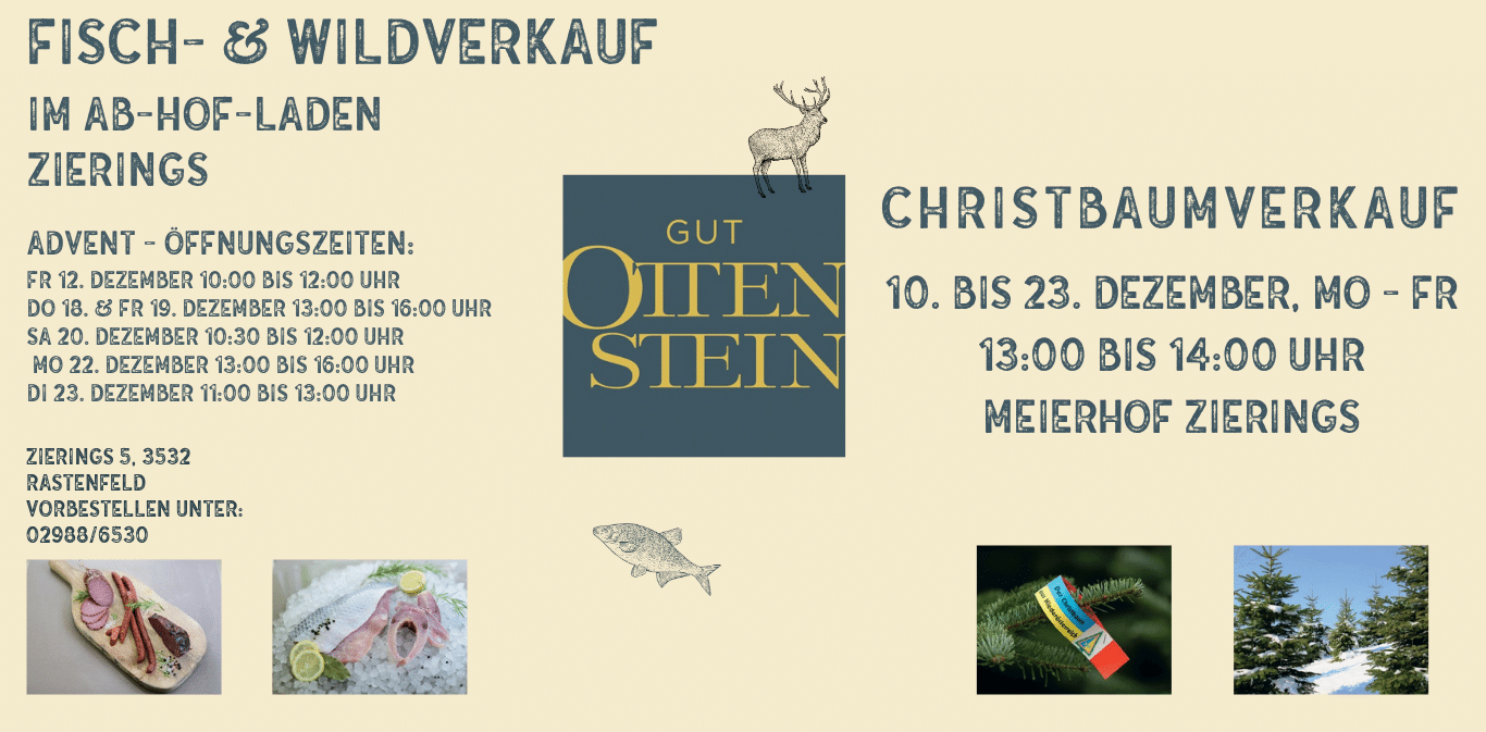 Adventöffnungszeiten_2025 Advent Fischverkauf Gut Ottenstein